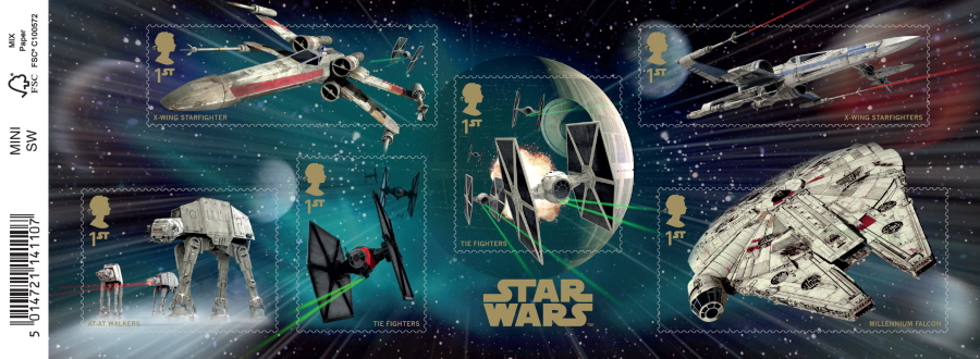 (image for) MS3770 2015 Star Wars Royal Mail Barcoded Miniature Sheet